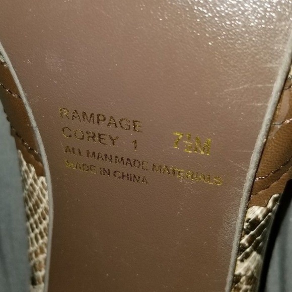 Brown Snakeprint Oxford Stiletto Heels 7 1/2 M - Picture 5 of 5